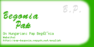 begonia pap business card